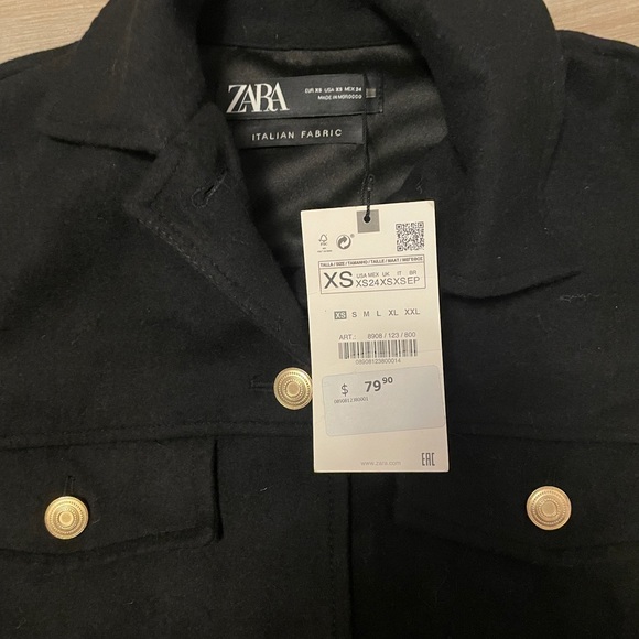 BNWT ZARA Wool Blend Overshirt - Picture 4 of 5